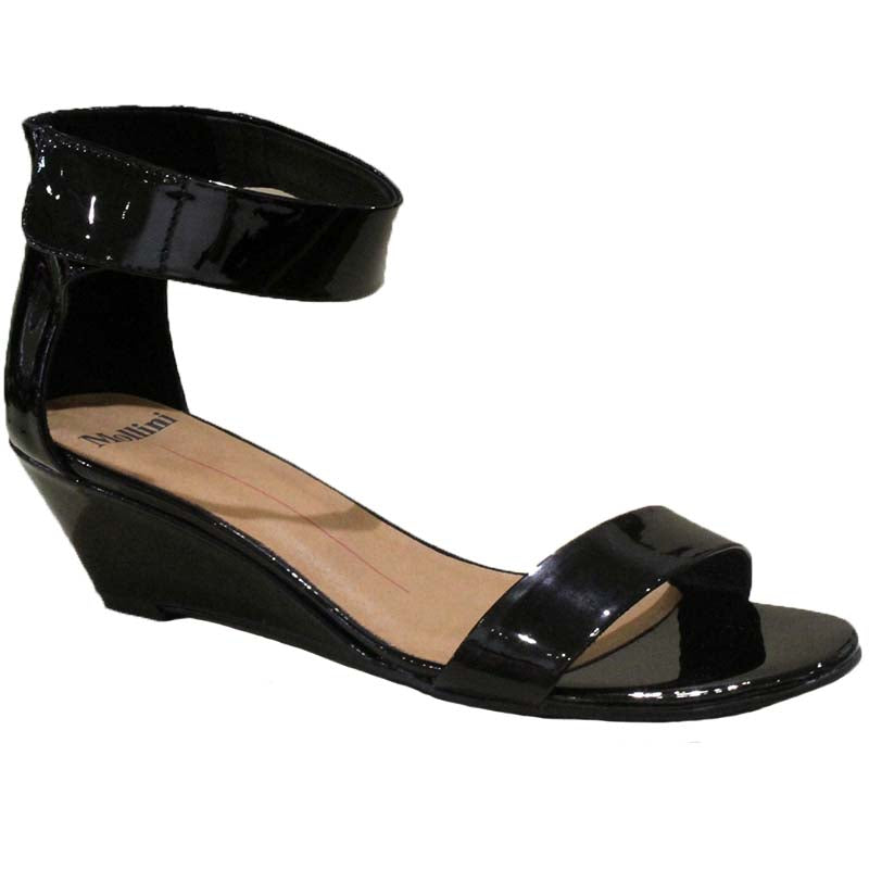 MARSY LOW WEDGE BLACK PATENT by Mollini – Sampsons Shoe Store