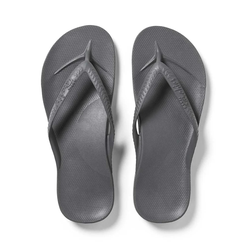 ARCHIES ARCH SUPPORT THONGS - CHARCOAL
