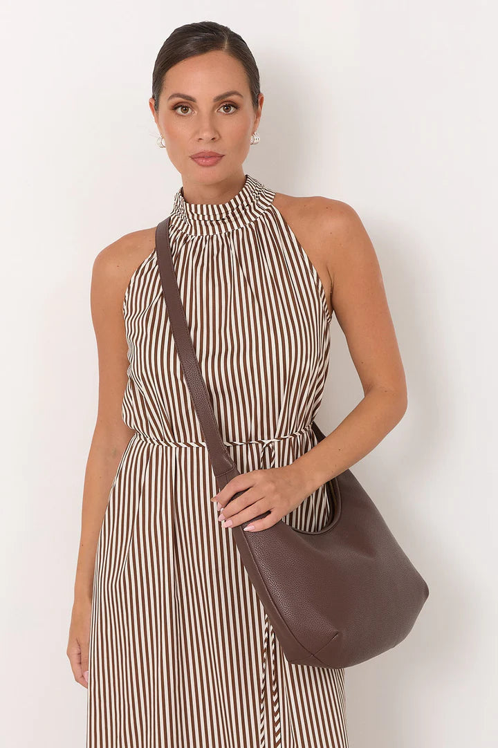 Maggie Woven Moon Crossbody Bag By Adorne